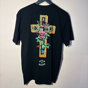 Born X Raised Cross Rose Graphic Tee Black Size L